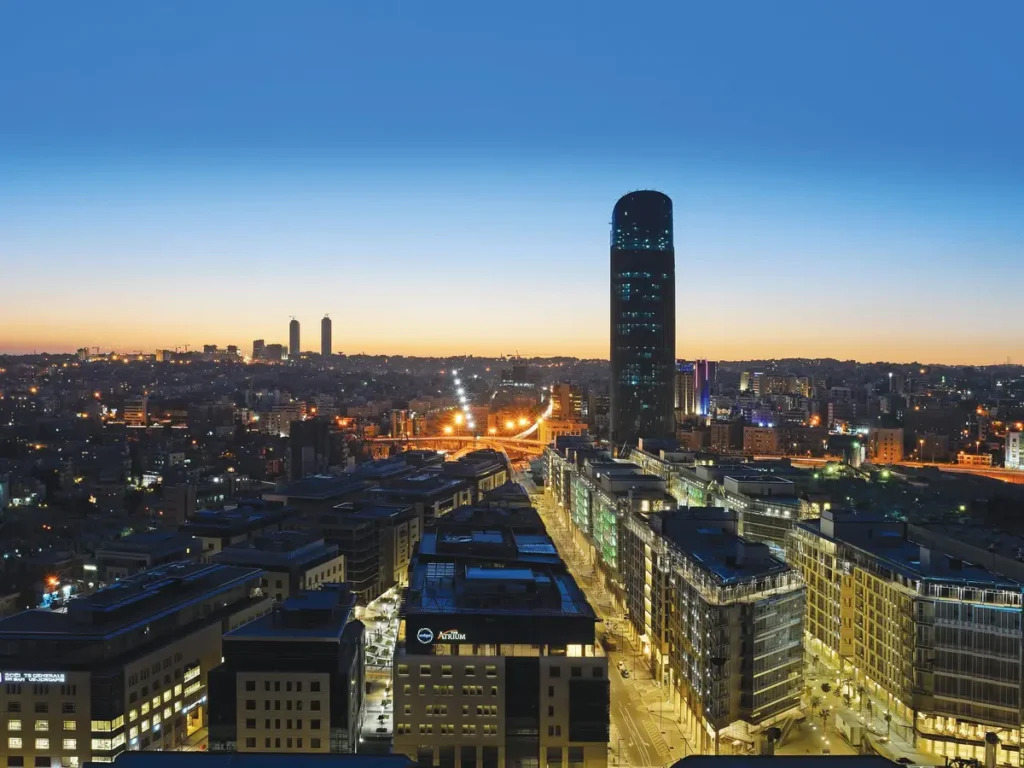 Amman cityscape at sunset – starting point of the Classic Jordan Tour