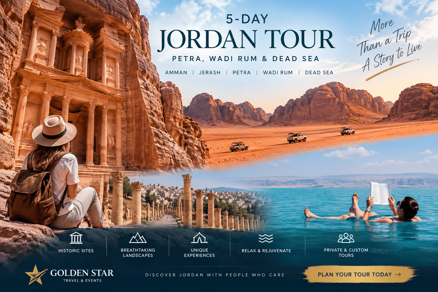Jordan Tours featuring Petra, Wadi Rum and the Dead Sea